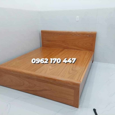Giường Gỗ Đỏ Đầu Bằng 
