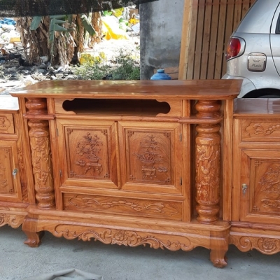 KỆ TI VI GỖ HƯƠNG ĐÁ 2M