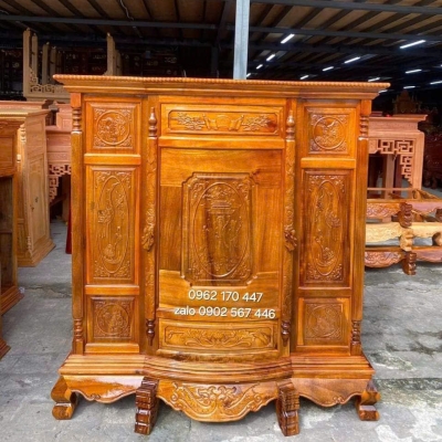 TỦ THỜ TRÀM BÔNG VÀNG 6 CHÂN 1m53