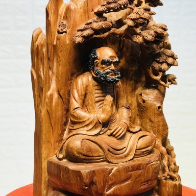 Tượng đạt ma ngồi thiền gỗ hương 